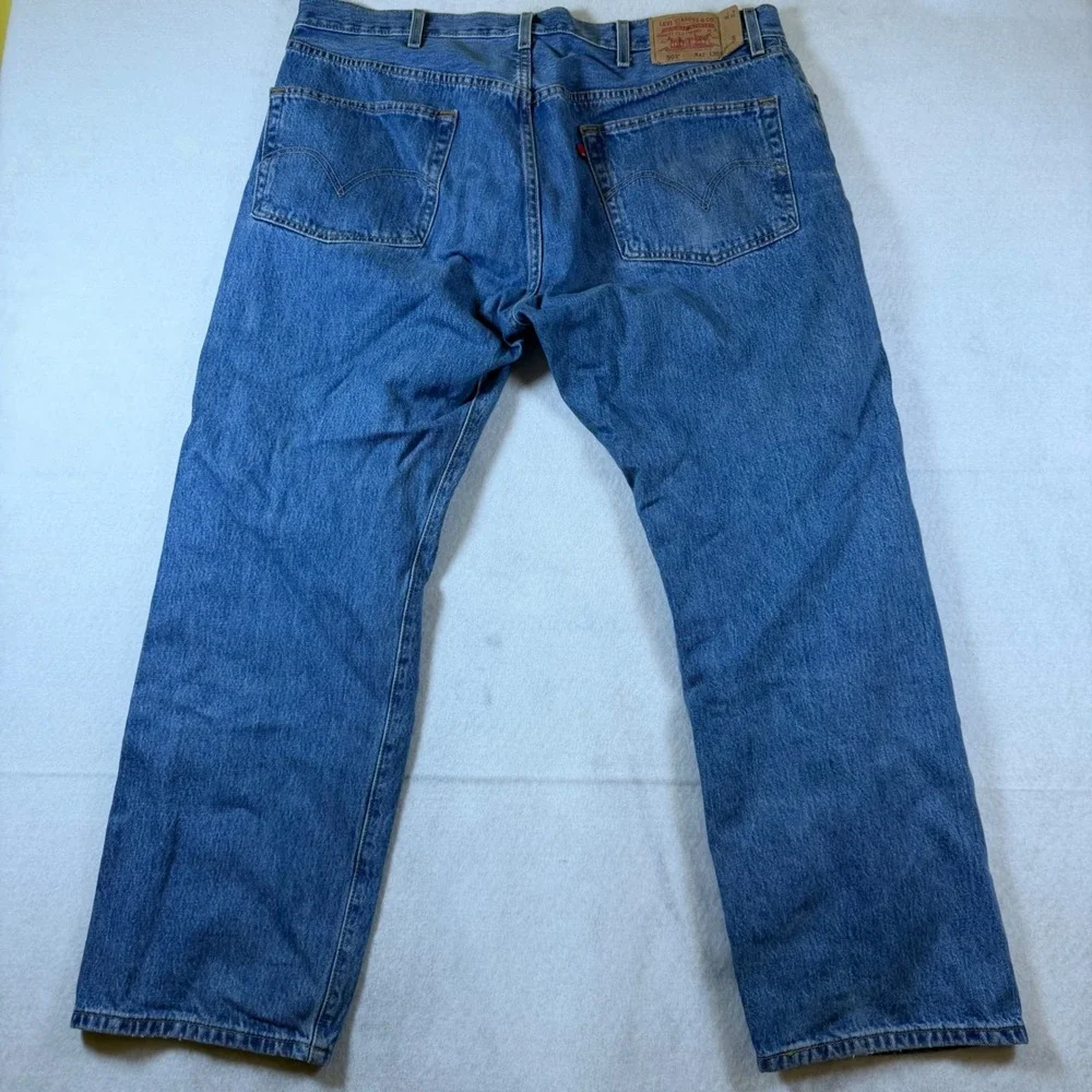 Levis 501 Original Straight Leg Jeans Mens‎ 42x30 Medium Wash Blue Button Fly